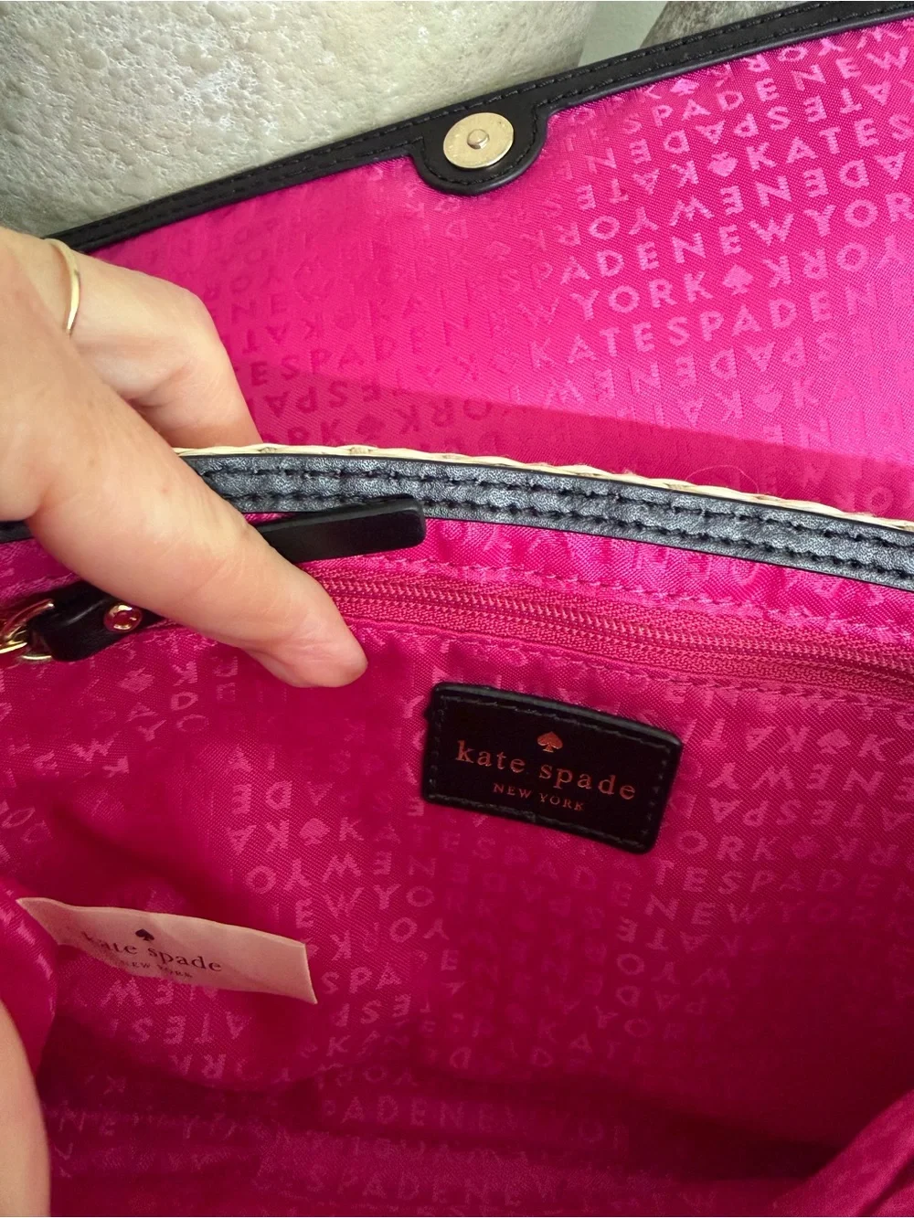 Kate Spade New York Straw & Leather Crossbody Bag